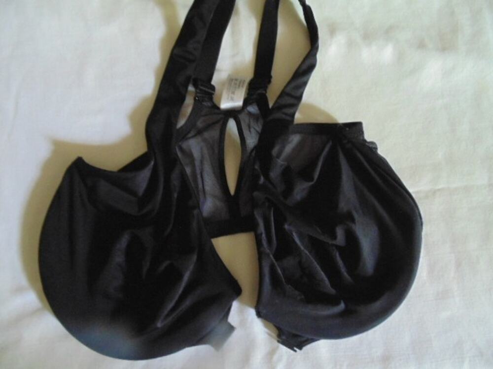38DDD Black Laisla Full Coverage Underwire Bra Sheer Sports Back Front Hook New